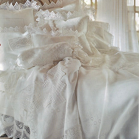 Vintage bedding enthusiasts frequently opt for pure linen featuring exquisite hand-drawn hemstitch and crochet designs.